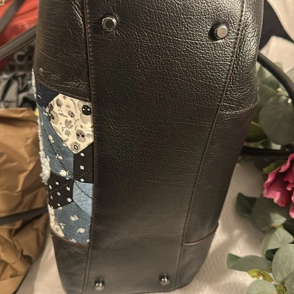 Coach Blue patchwork denim satchel/crossbody Bag - Picture 12 of 14